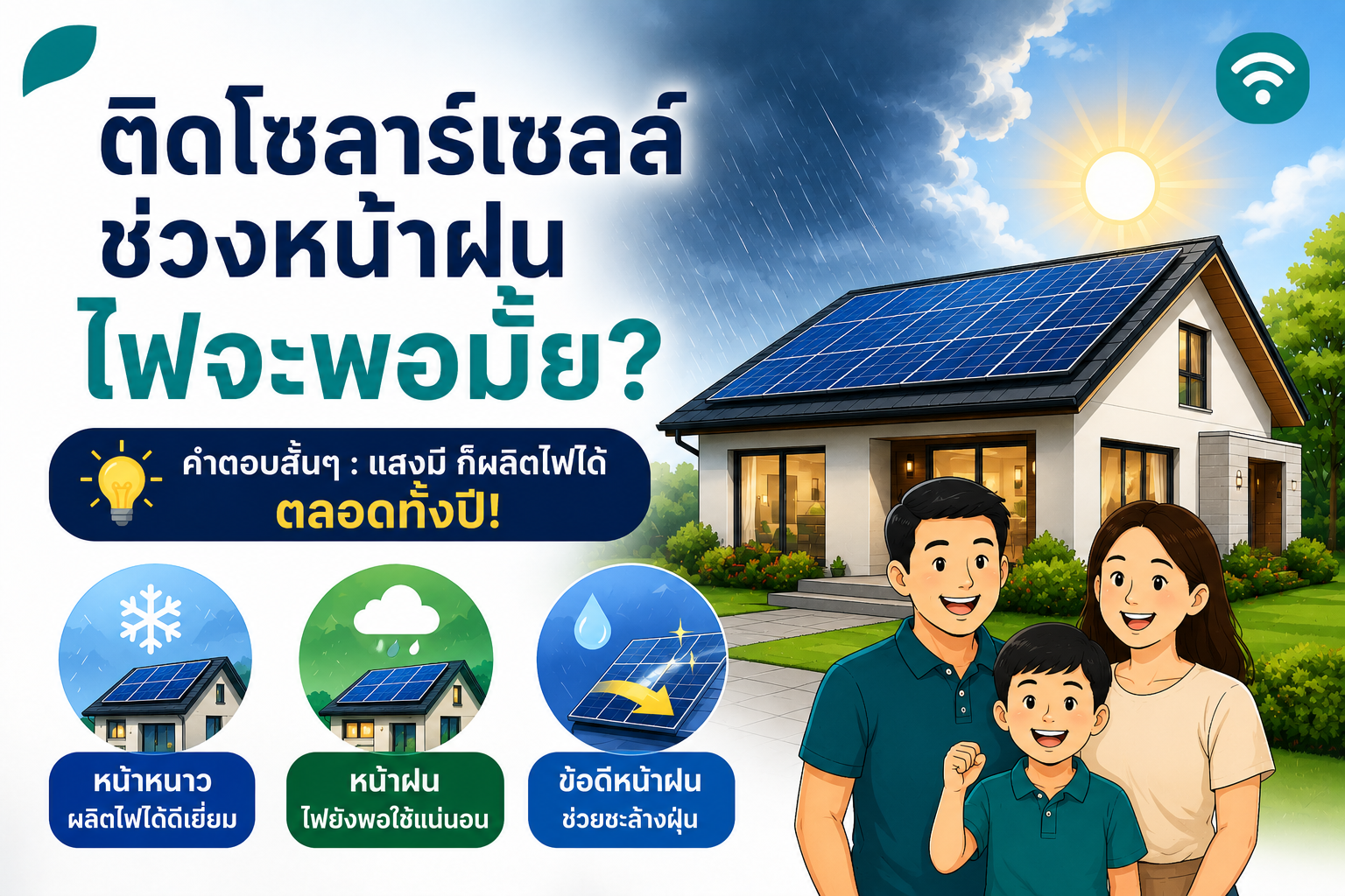 ติดโซลาร์เซลล์ช่วงหน้าฝน/หน้าหนาว ไฟจะพอมั้ย? แก้ความเชื่อผิดๆ