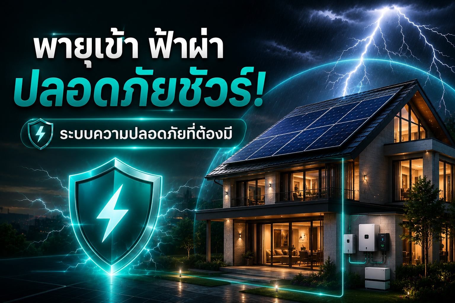 พายุเข้า ฟ้าผ่า แผงจะระเบิดไหม? ระบบความปลอดภัยที่ต้องมี