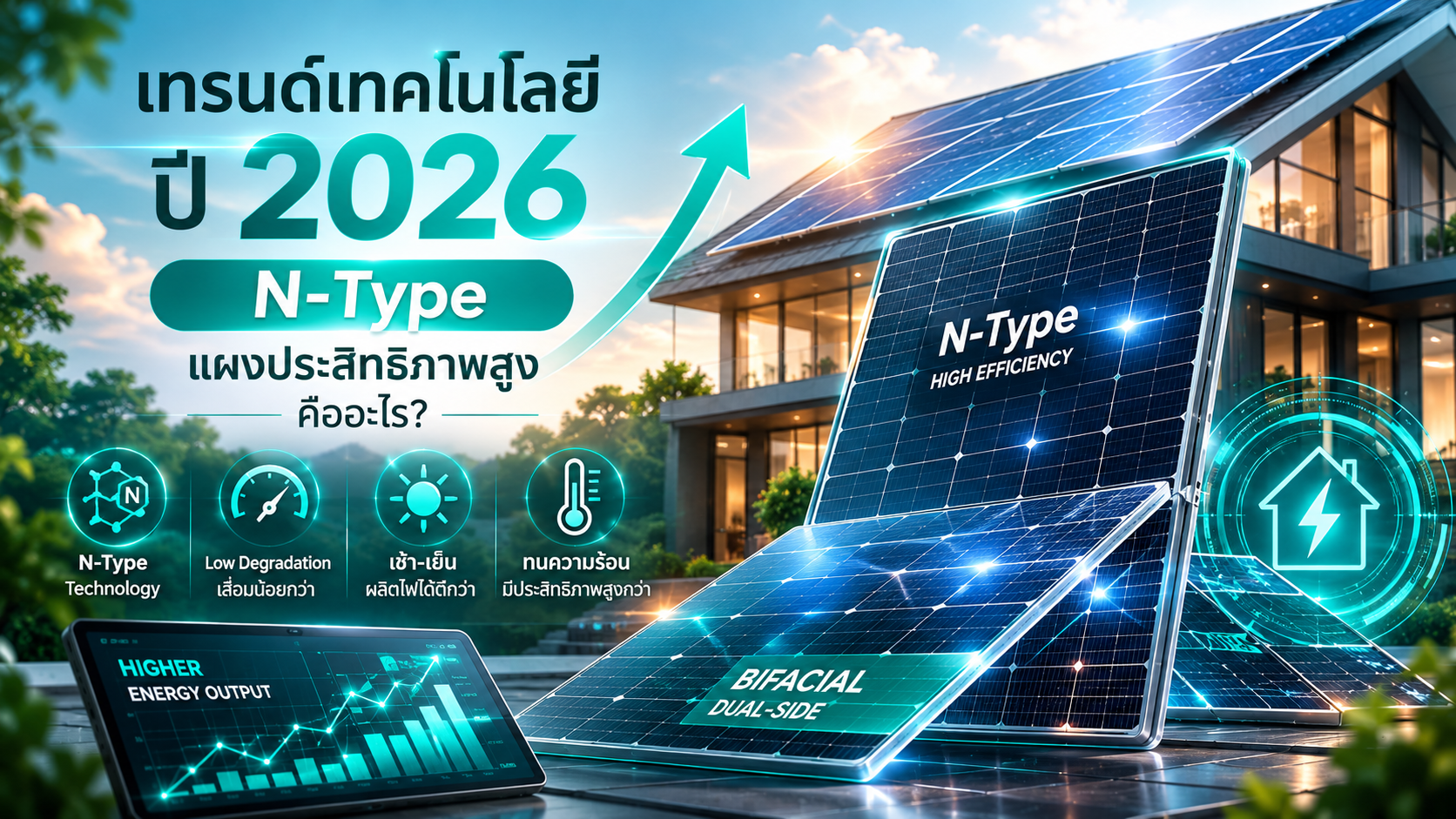 เทรนด์เทคโนโลยีปี 2026: N-Type และแผงประสิทธิภาพสูงคืออะไร?